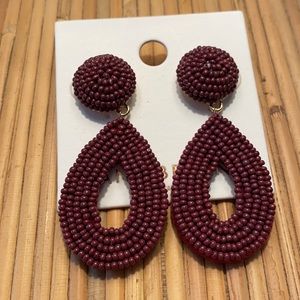 Brown seed bead earrings NWT bohemian casual style beaded earrings